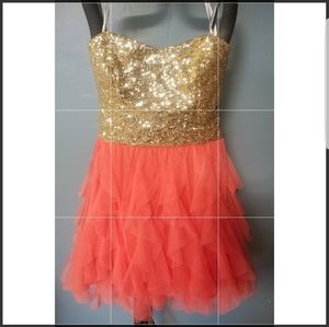 BLING BLING ORANGE PARTY DRESS